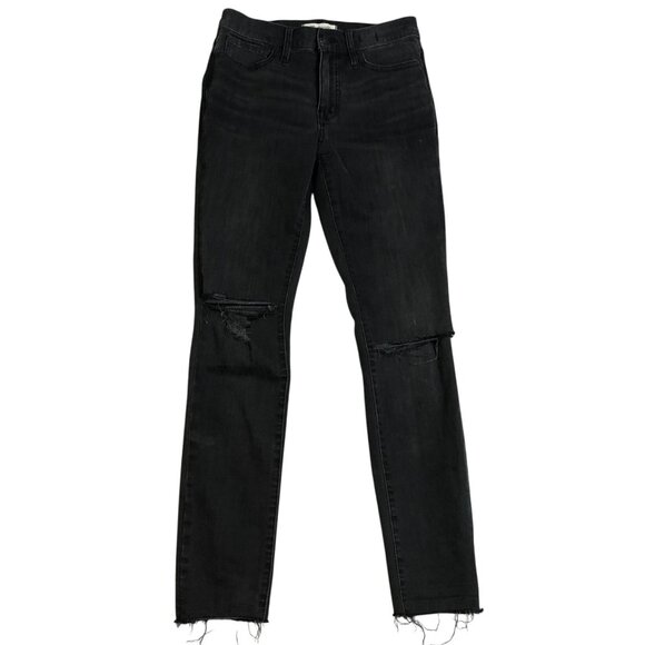 Madewell Denim - Madewell Women's Jeans Size 25 9" High-Rise Skinny Black Distressed